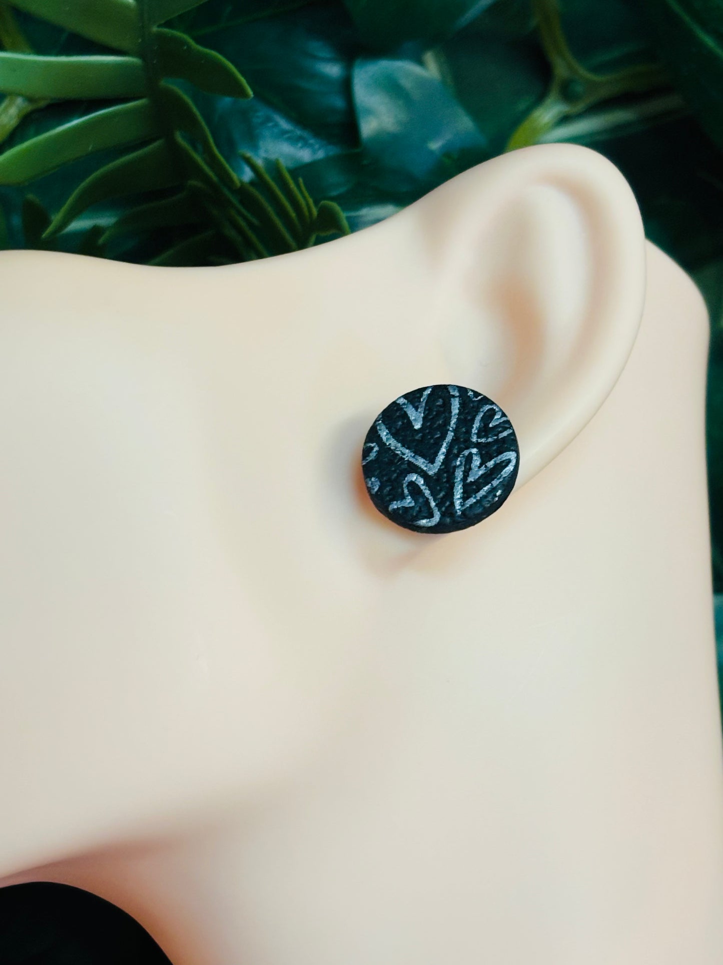 Aya black/silver hearts