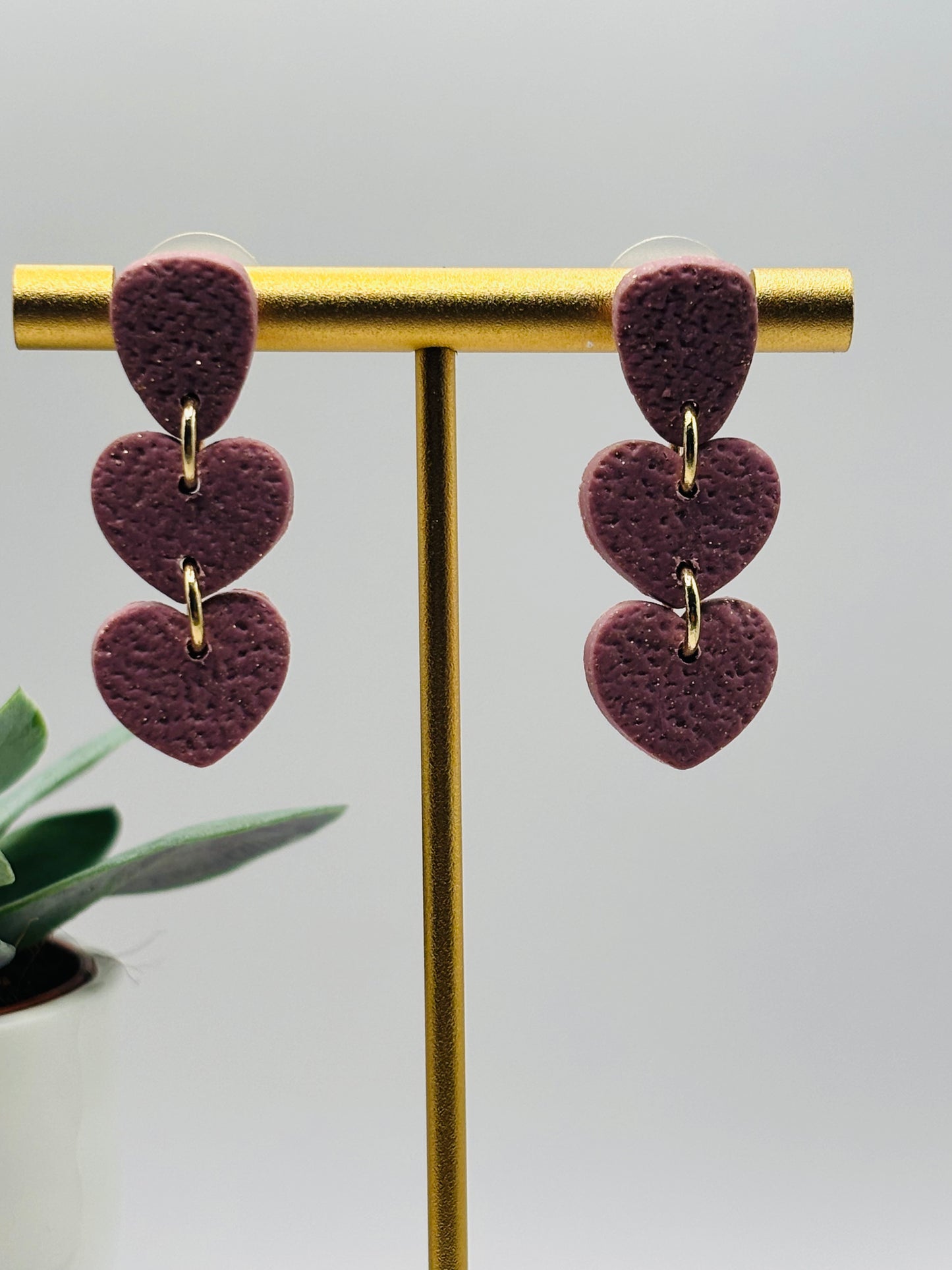 Double hearts pink glitter