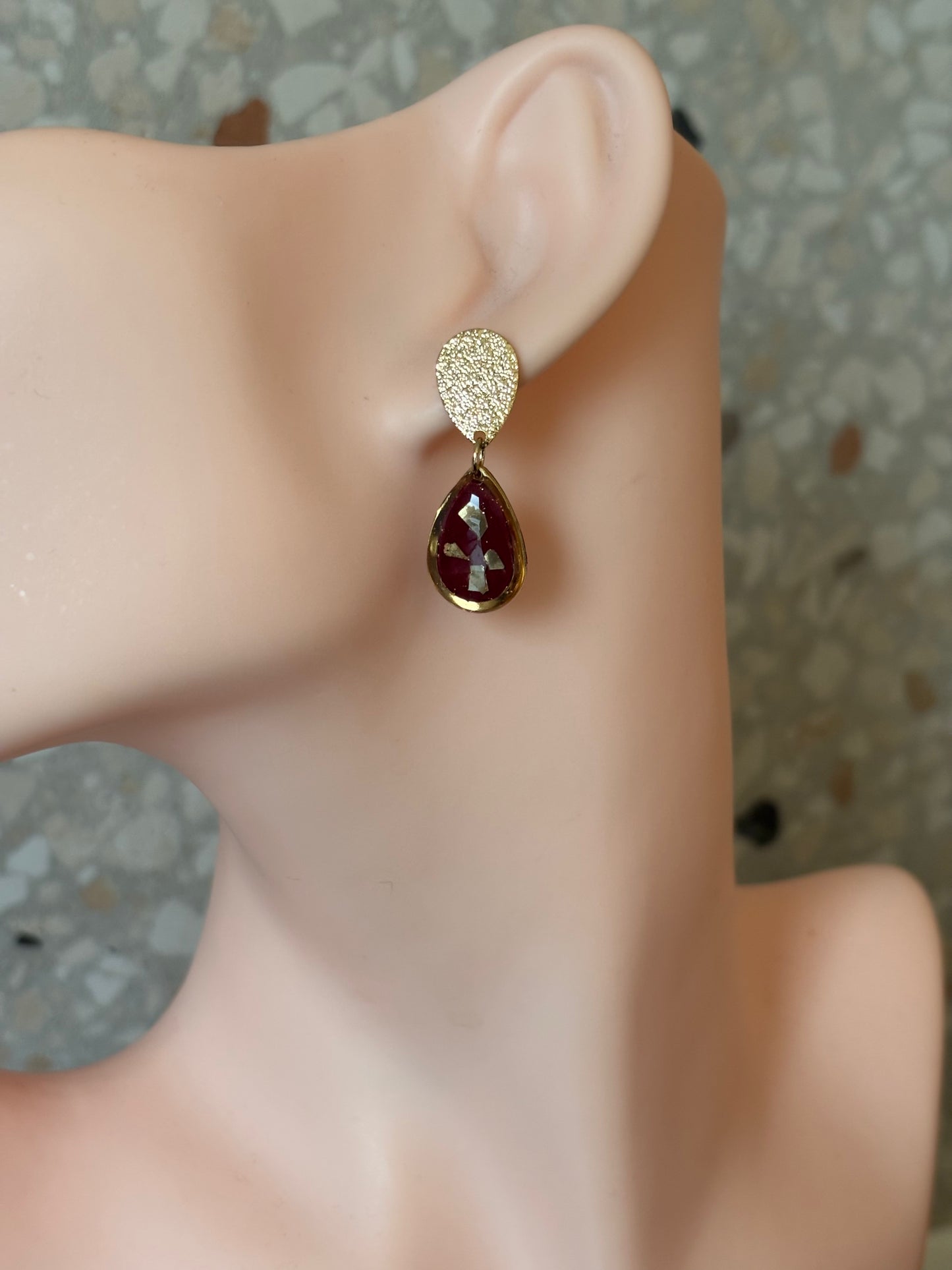 Kim shiny burgundy/gold