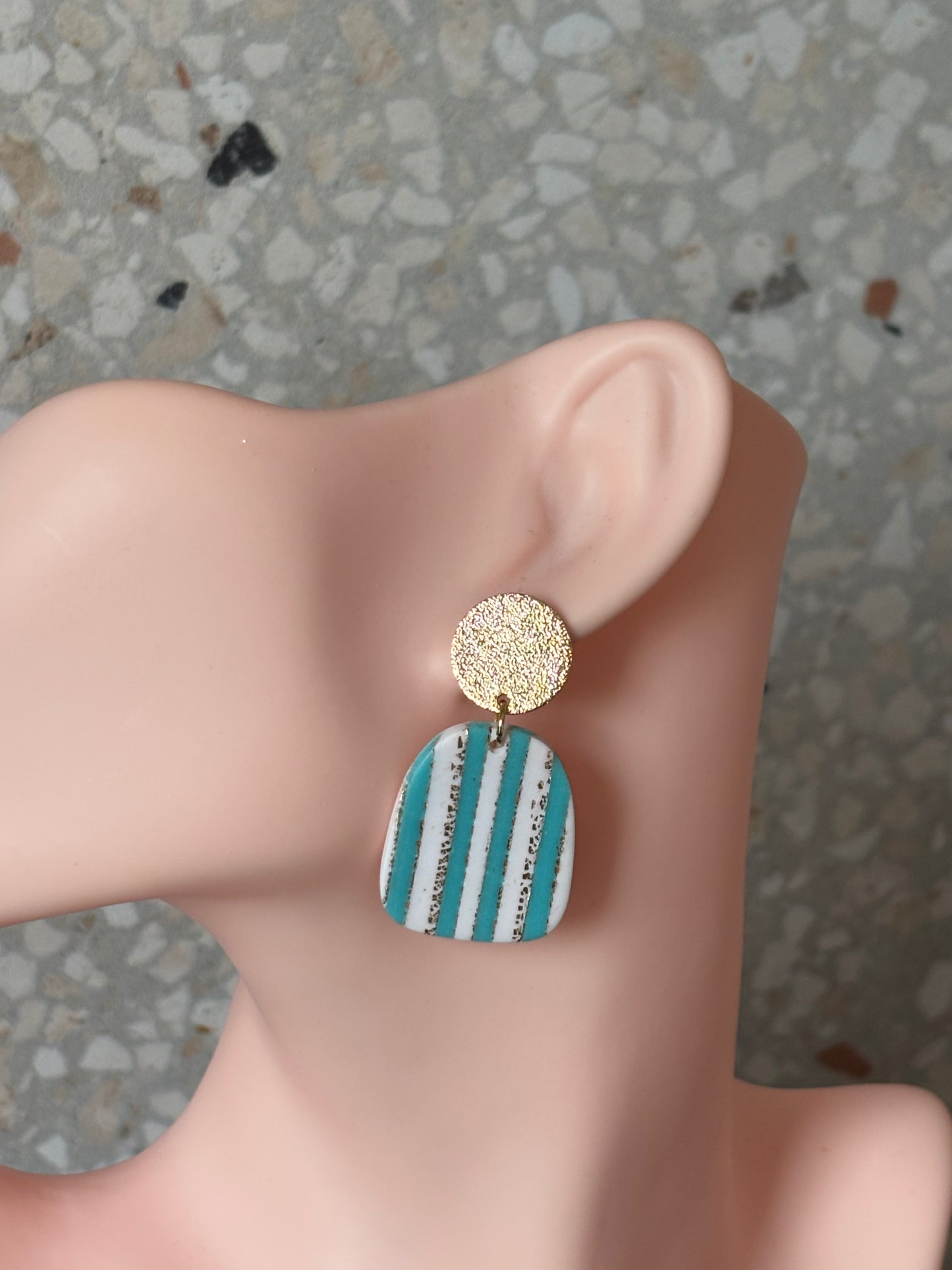 Eve turquoise/white stripes