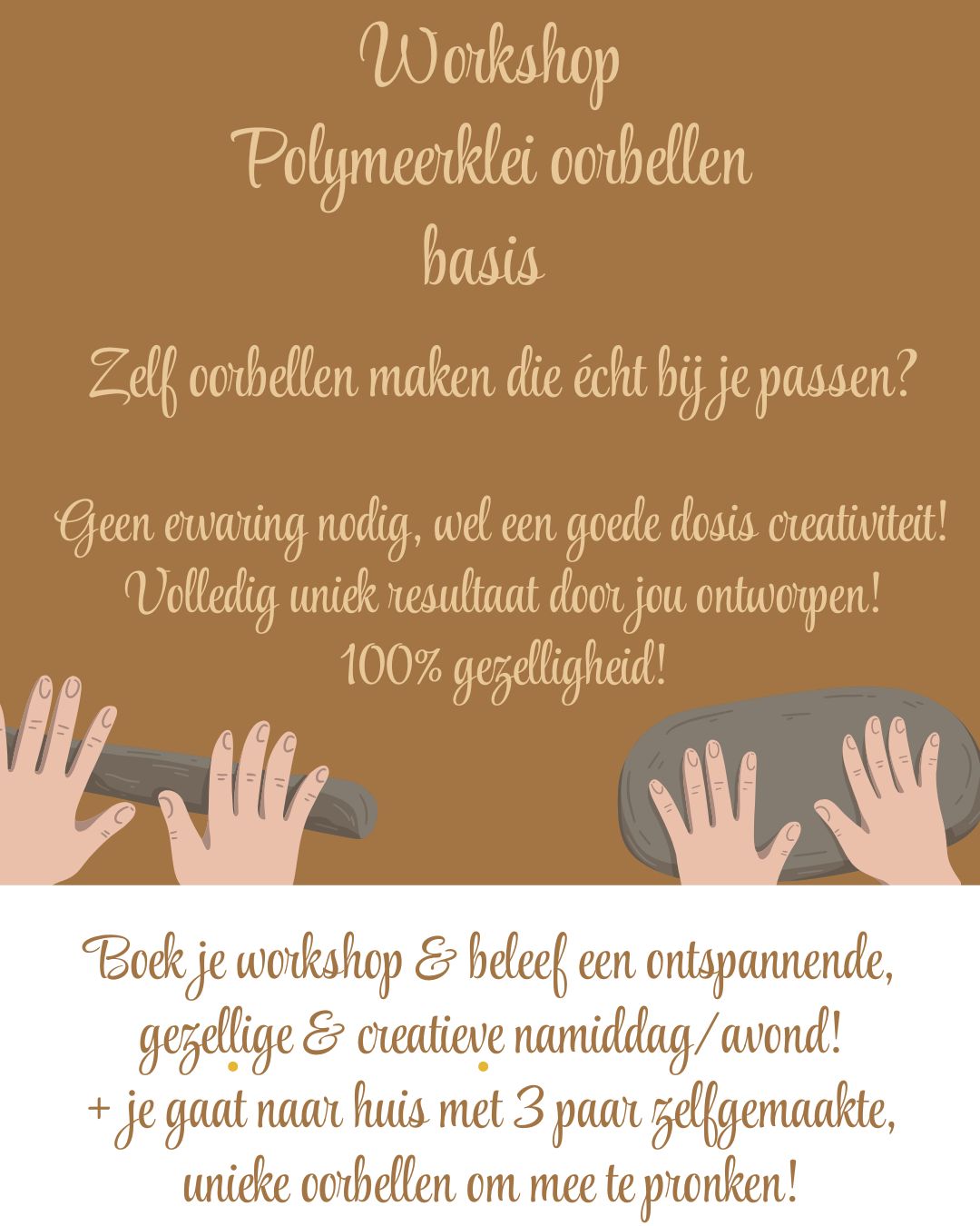 Workshop polymeerklei oorbellen 'basis'
