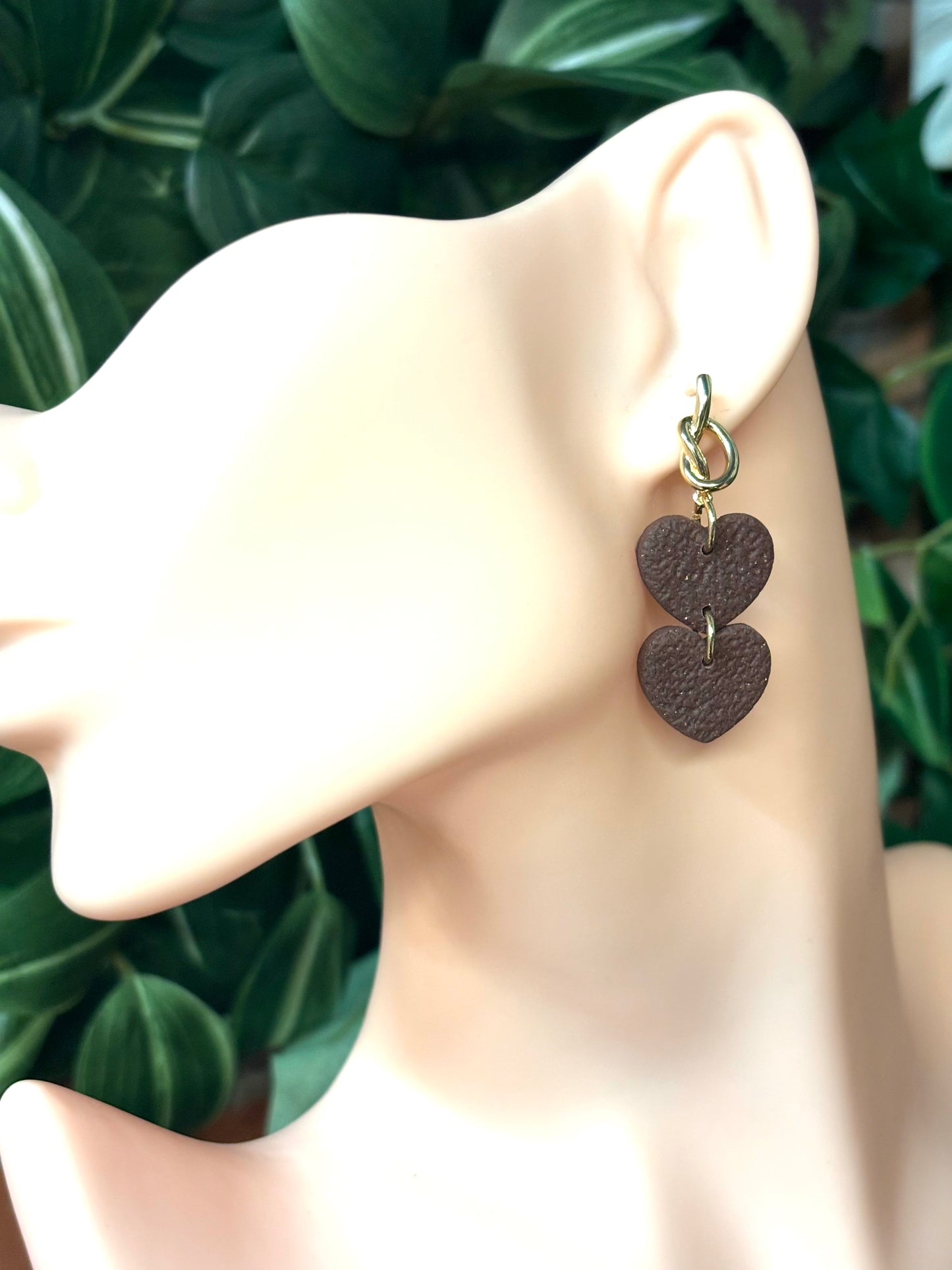 Double hearts brown