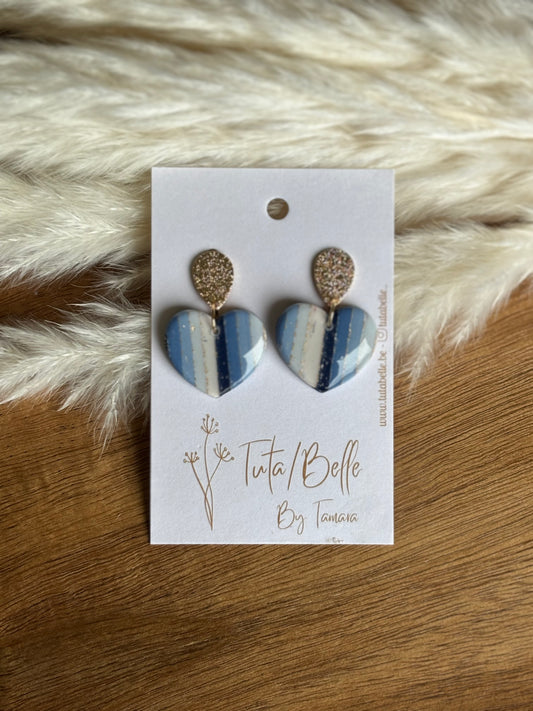 Shiny heart shades of blue