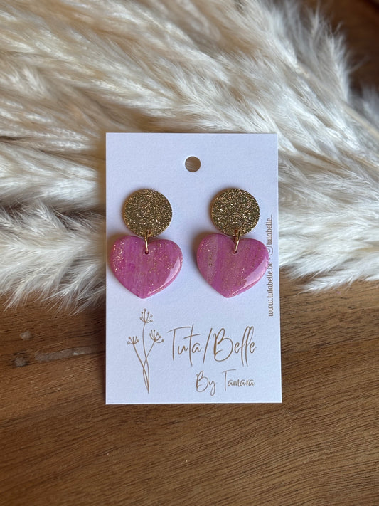 Shiny heart pink/gold