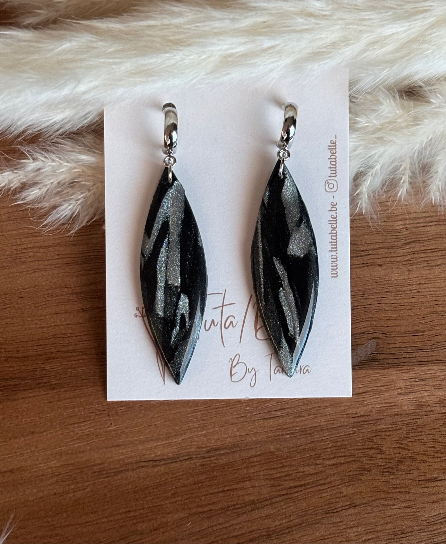 Aline shiny black/silver