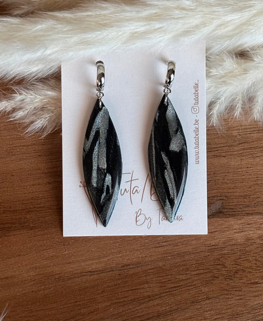 Aline shiny black/silver