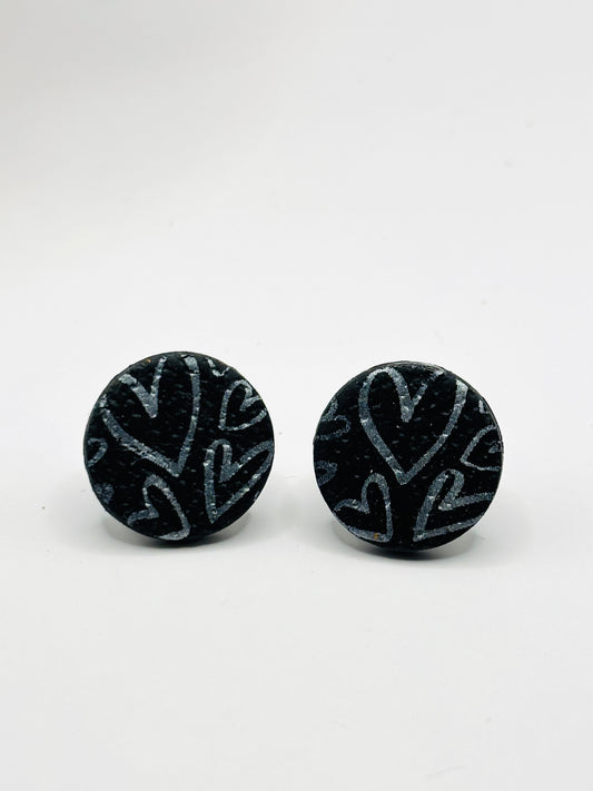 Aya black/silver hearts