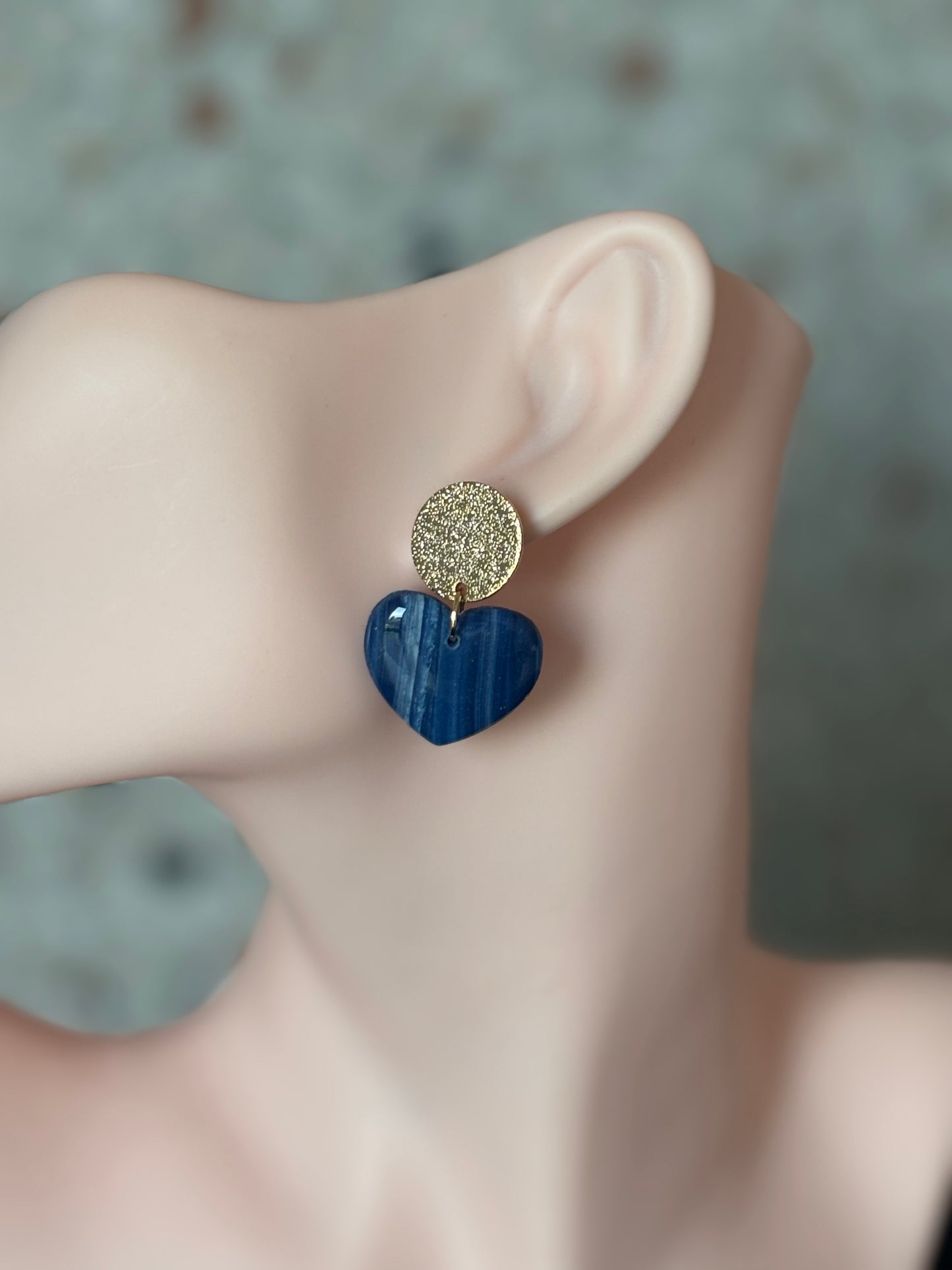 Shiny heart blue/gold