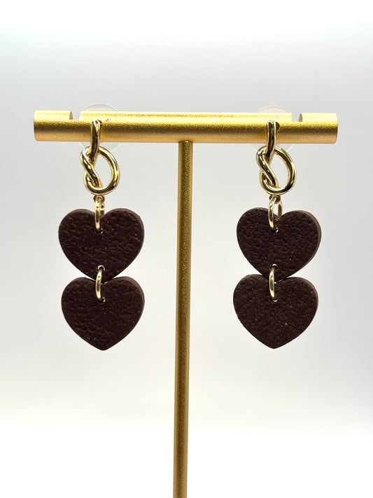 Double hearts brown