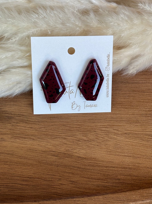 Charly stud Shiny burgundy/black #2