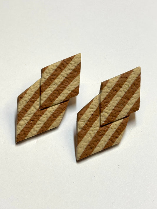 Mila caramel/beige stripes