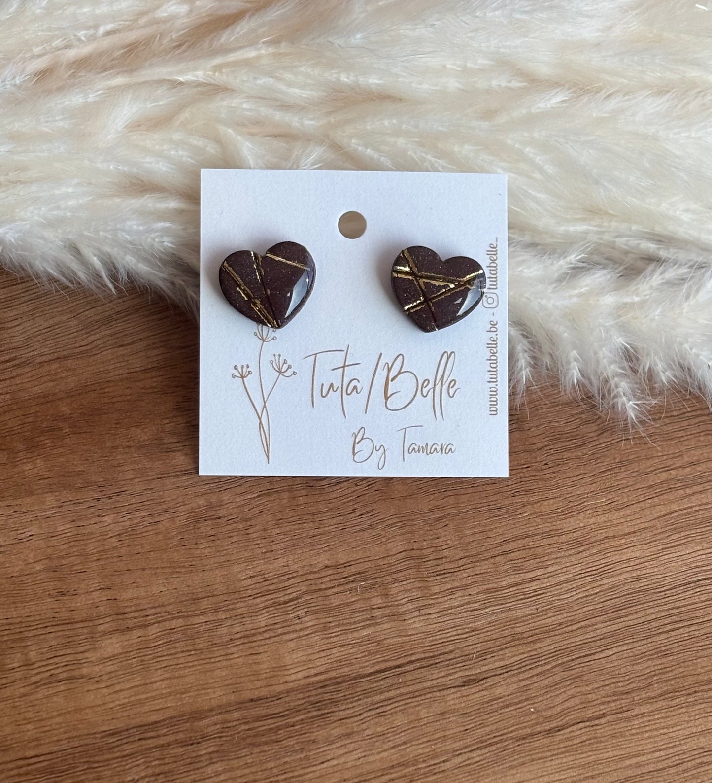 Shiny little heart brown/gold