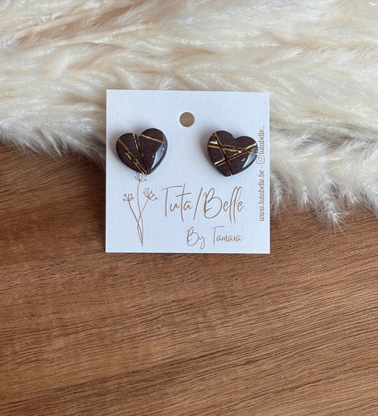 Shiny little heart brown/gold