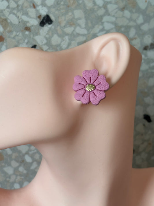 Flower stud pink/gold