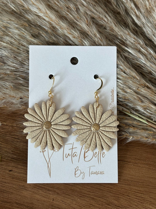 Daisy flower beige/gold