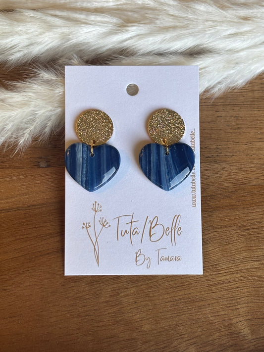 Shiny heart blue/gold