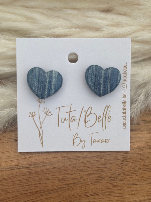 Shiny little heart shades of blue