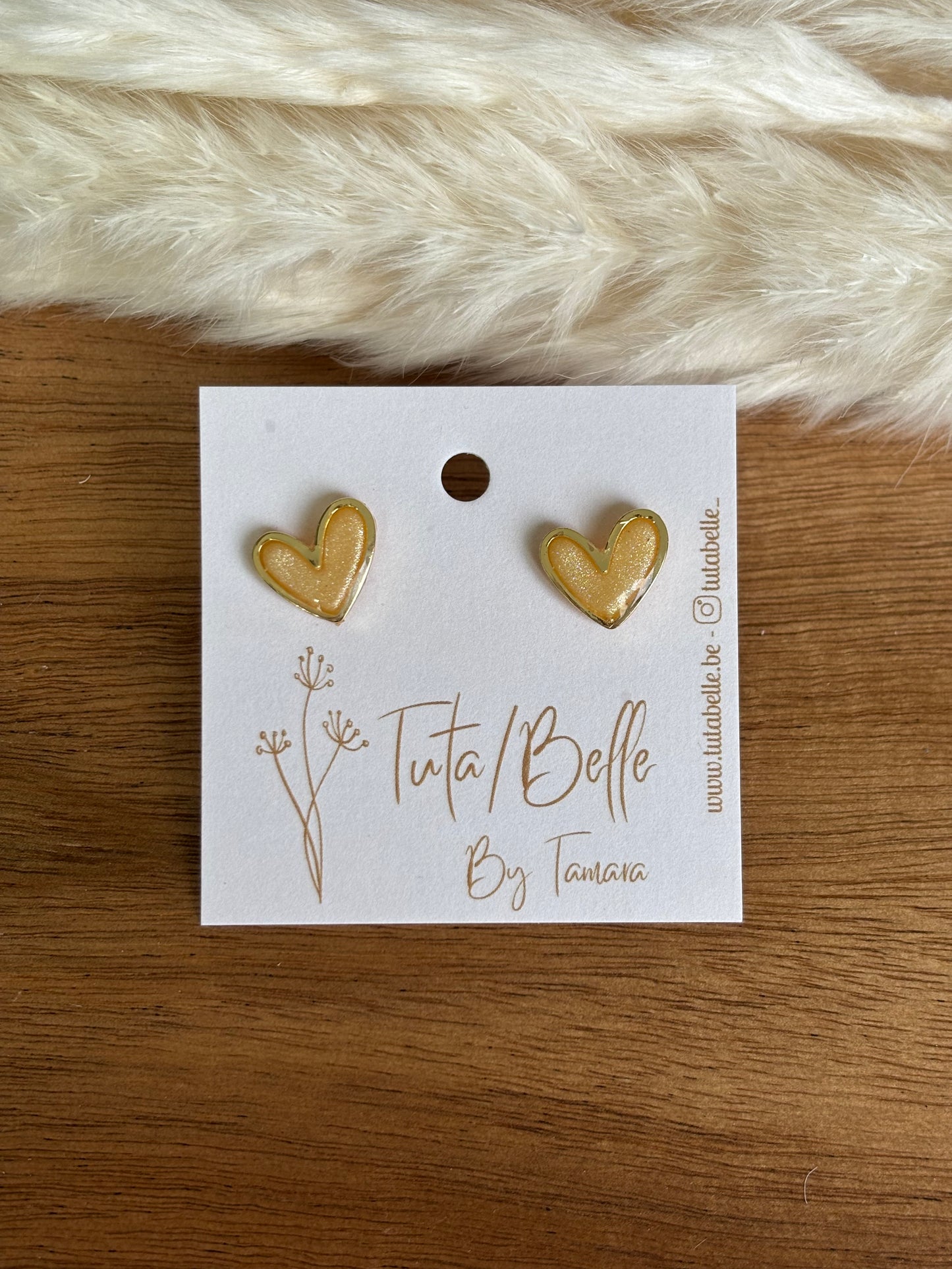 Little heart stud Pearl gold