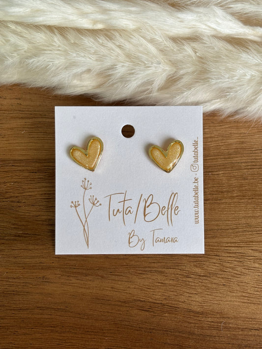Little heart stud Pearl gold