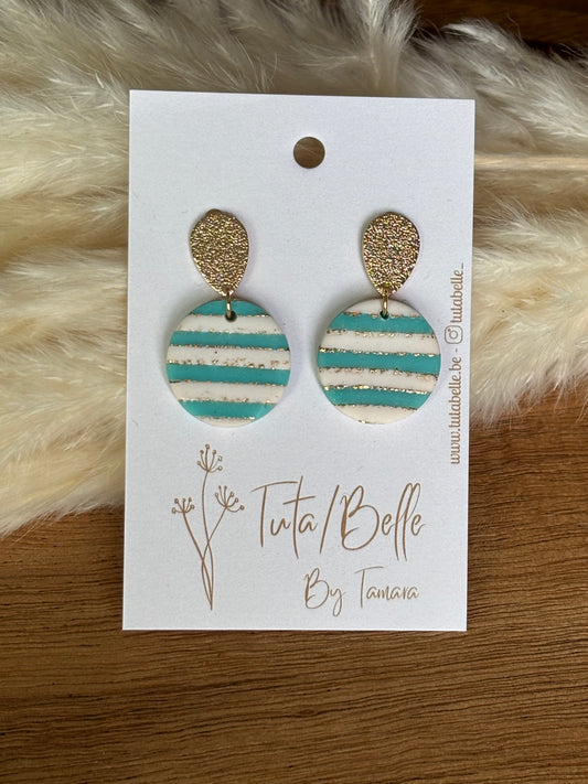 Billy turquoise/white stripes