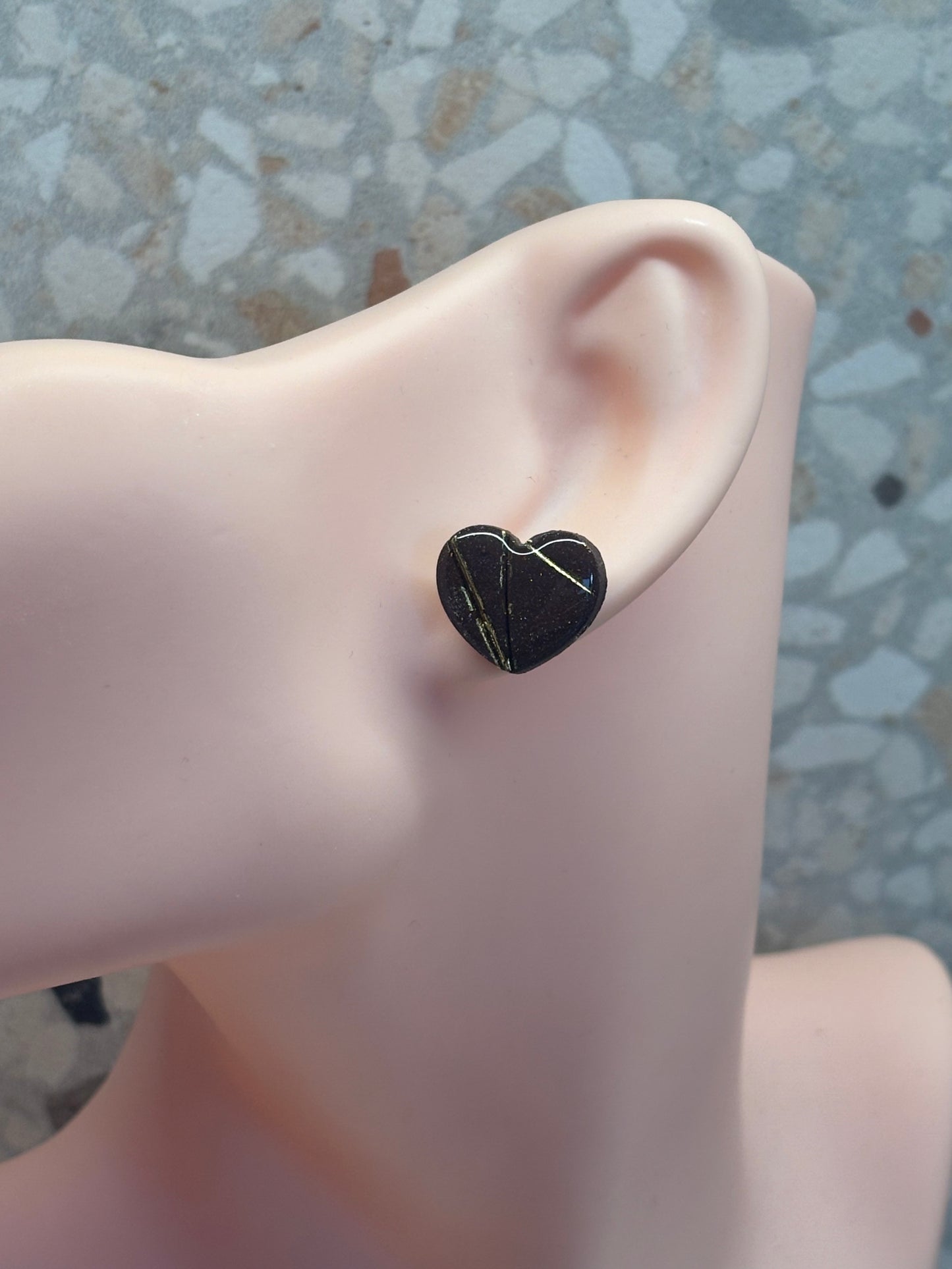 Shiny little heart brown/gold
